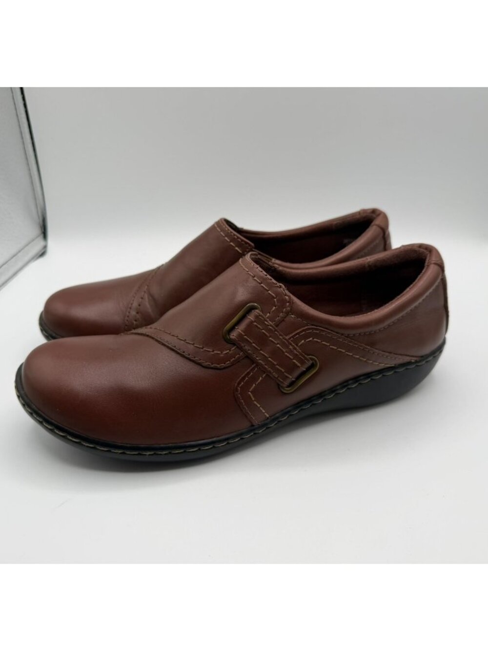 Clarks Ashland Blush Loafers Womens Size 8.5M Brown Leather Comfort Casual Shoe